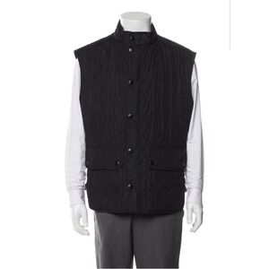 Barbour Lowerdale Quilted Vest Mens XL Black MQU0495BK11 Diamond Gilet Snap